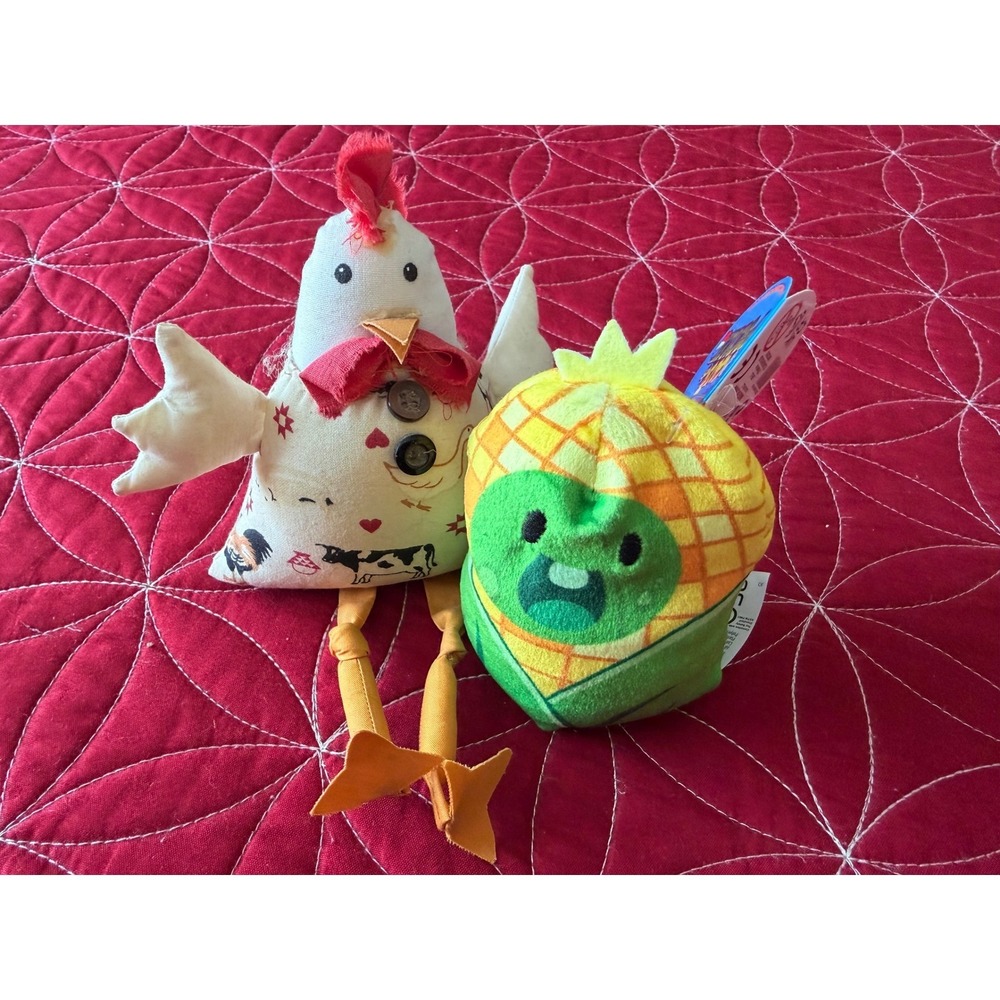 Cozy‎ Farmhouse Chicken & Corn Plush Set Stuffed Animals Home Decor Cute